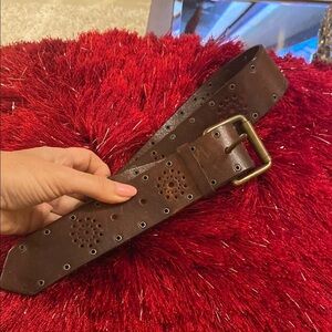 American eagle Brown Leather Belt with Brass Buckle size M